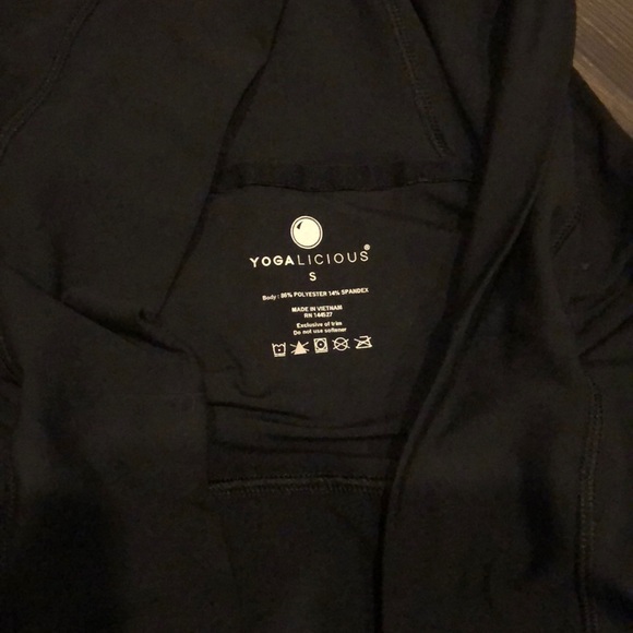 Cardigan Zippé Noir Yogalicious à Capuche - Taille L, Neuf Avec étiquette, Pour Yoga Et Casual